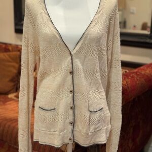Lucky Brand Cream Cardigan Sweater